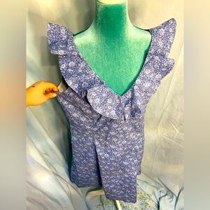 Hope & Henry: floral dress with ruffle neckline